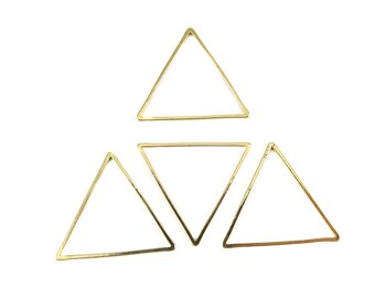 Gold Plated Triangle Shape Wire Charms (10x) (K217-C)