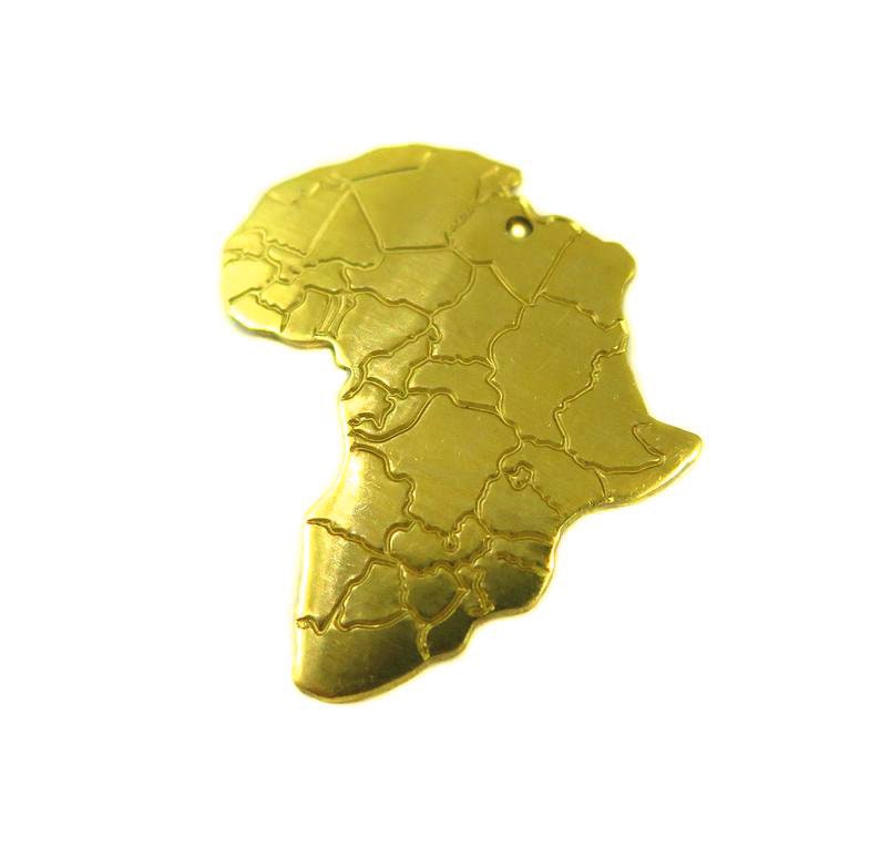 Brass Africa Pendants 4x M779-A image 1