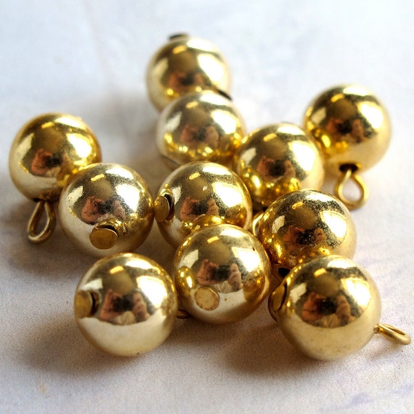 Vintage Japanese Gold Plated Metal Beaded Charms (8X) (B567)