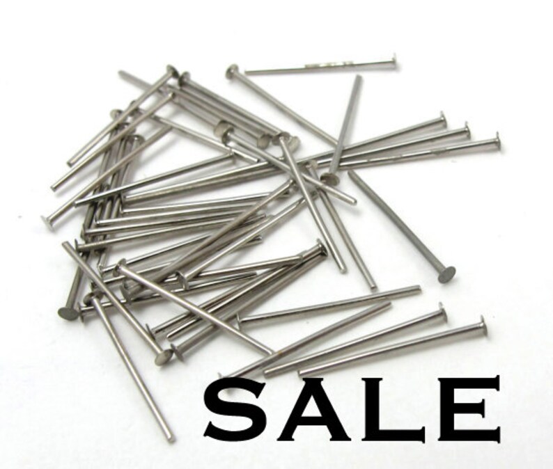 Rhodium Plated Headpins 21 Gauge 21 Grams approx 300x F580 SALE 66% off image 1