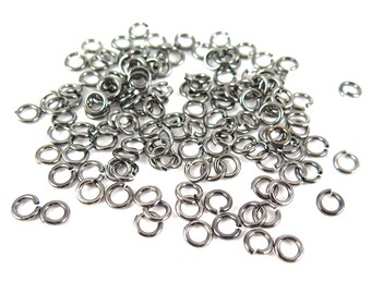 Gun Metal Plated 5mm Round Jump Rings - 12 grams (approximately 130x) (19 gauge) K853-G