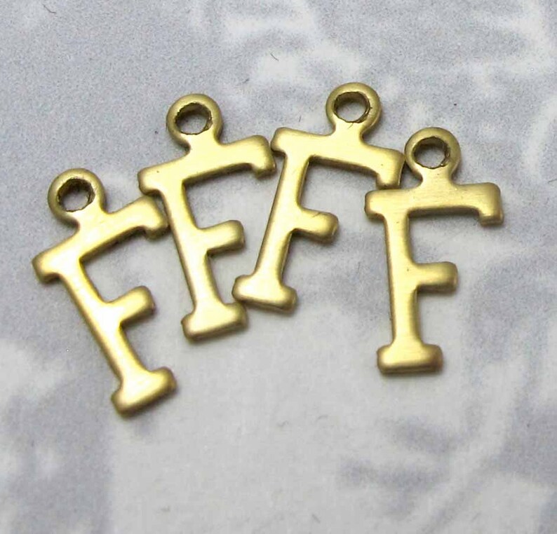 Raw Brass Letter F Charms 10X A505 image 3