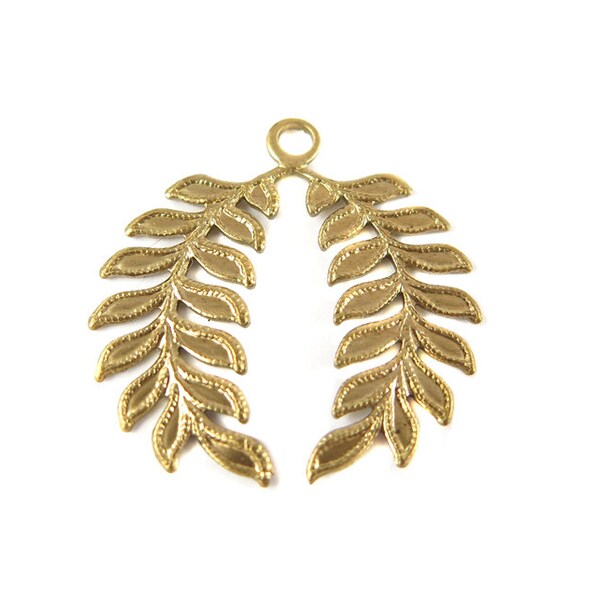 Brass Olive Branch Charms (4X) (M846)