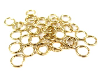 Gold Plated - 10mm Round Jump Rings - (40x) (16 gauge) K857-C