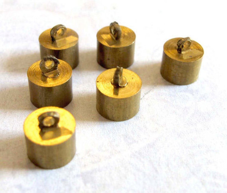 Vintage Antiqued Raw Brass End Cap Findings 12X F567 image 2