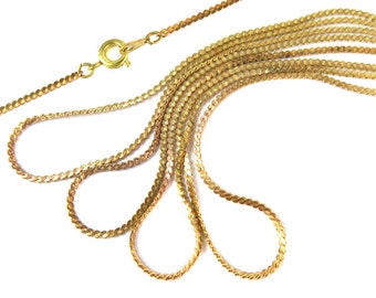 Vintage Swaged Brass Chain Necklaces (24 inches) (4X) (C520)