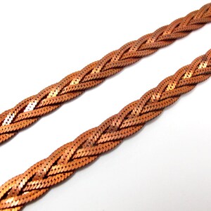 HUGE Vintage Shiny Red Brass Trifari Foxtail Braid Necklace Finding 1x 29 inches C616 image 3