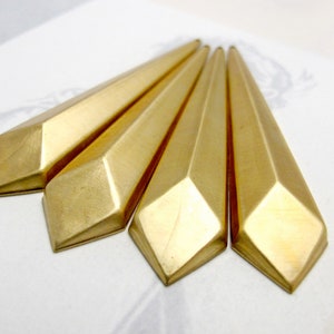 Brass Geometric Facet Long Diamond Drop Pendants 4X M690 image 1