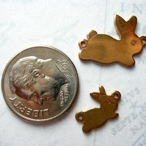 Raw Brass Bunny Engraving Charms (6x) (M502-A) - Etsy