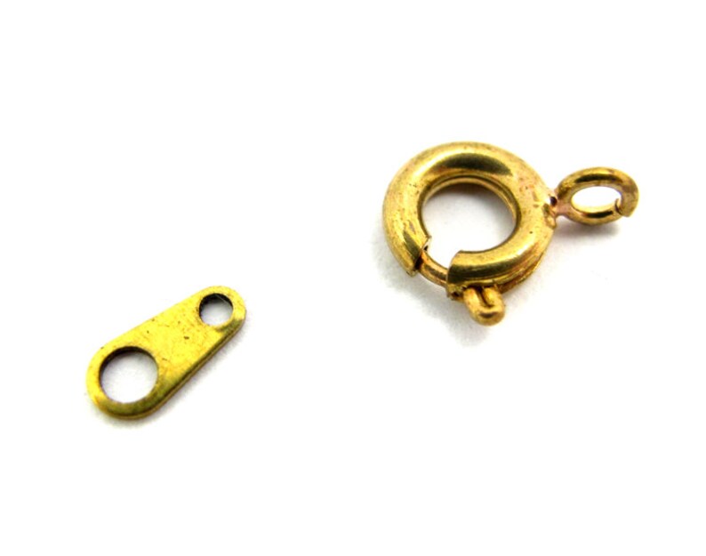 F535 16X Raw Brass Spring Clasps 7mm