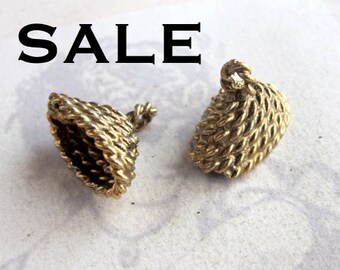 Vintage Gold plated Rope Pendant Bail Findings (8X) (F512) SALE - 60% off