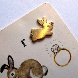 Raw Brass Bunny Engraving Charms (6x) (M502-A) - Etsy