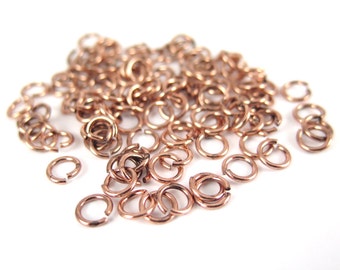 Antiqued Copper Plated 6mm Round Jump Rings - 12 grams (approximately 100x) (19 gauge) K854-H