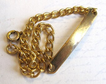 Vintage Brass Name Plate Engraving Bracelet (1X) (C632)