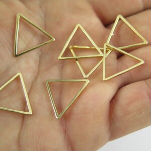Small Gold Plated Triangle Shape Wire Charms 12x K207-C image 2