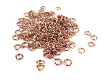 Antik Kupfer vergoldet 5mm Runde Jump Ringe - 12 Gramm (ca. 130x) (19 Gauge) K853-H