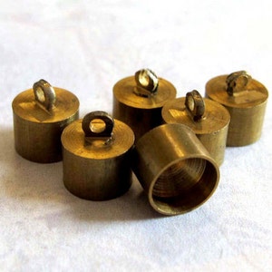 Vintage Antiqued Raw Brass End Cap Findings 12X F567 image 1