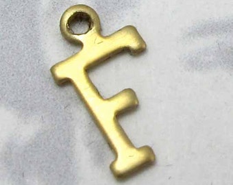 Raw Brass Letter F Charms (10X) (A505)