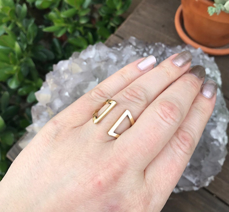 1x Rose Gold Plated Adjustable Square Wire Ring Findings K504-D