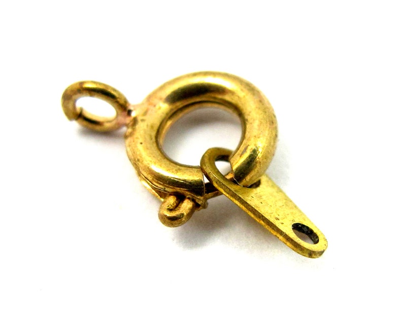 F535 16X Raw Brass Spring Clasps 7mm