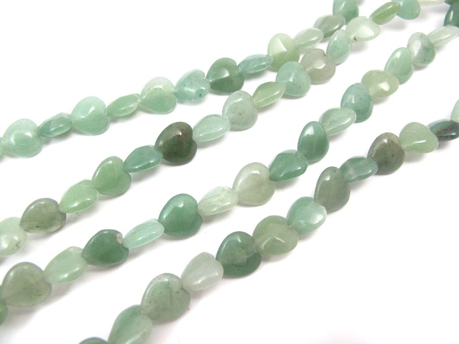 Green Aquamarine Heart Beads 10X NS591 SALE 25% off | Etsy