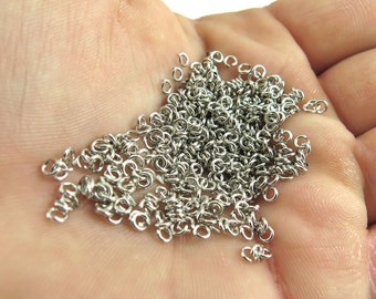 Rhodium plated 3mm Round Jump Ringe - 12 Gramm (ca. 525x) (21 Gauge) K850-B