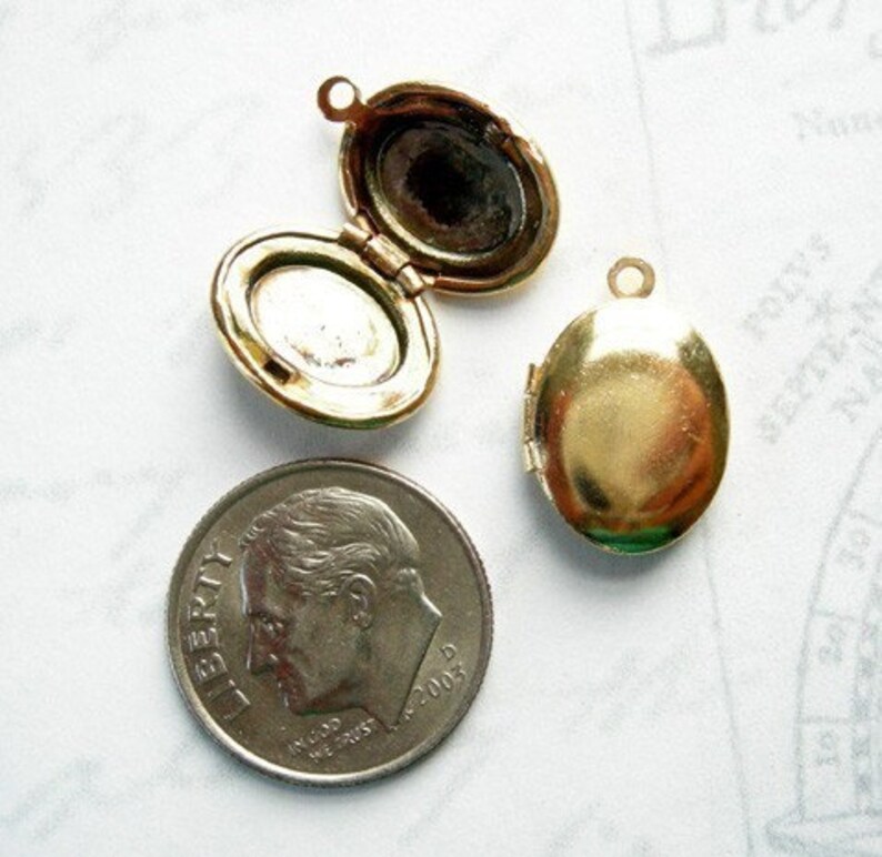 Vintage Shiny Gold Plated Oval Engraving Lockets 4X V481 Etsy