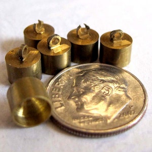 Vintage Antiqued Raw Brass End Cap Findings 12X F567 image 4