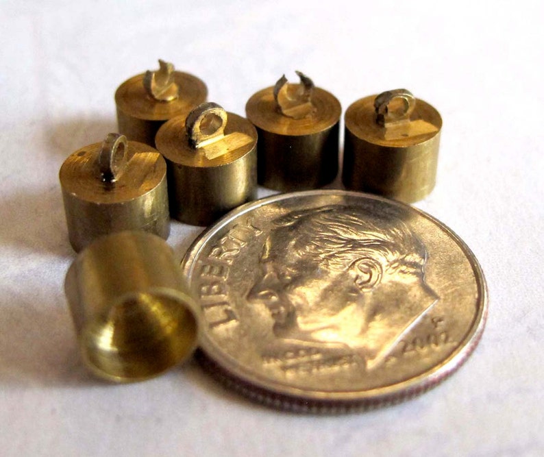 Vintage Antiqued Raw Brass End Cap Findings 12X F567 image 4