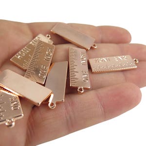 Rose Gold Ruler Rose Gold Plated One Inch Ruler Pendants 2X K601-D - Etsy