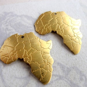 Brass Africa Pendants 4x M779-A image 4