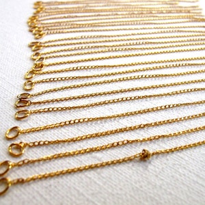 Gold Plated Curb Chain Charms With Jump Ring 24X C578 image 1