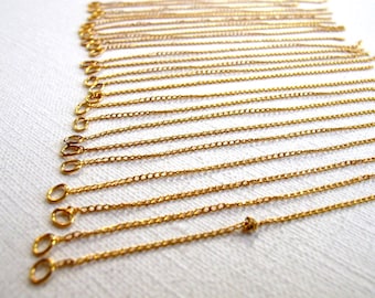 Gold Plated Curb Chain Charms With Jump Ring (24X) (C578)