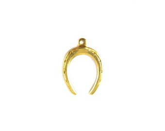 Brass Horseshoe Charms (6X) (M827-A)