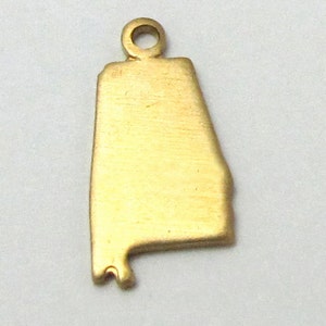 Blank - winzige Messing Blank Alabama Rohzustand Charms (6 X) (A400-1)