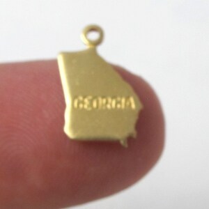 Blank Tiny Raw Brass Georgia State Charms 6X A409-1 image 3