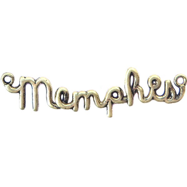 Antiqued Brass Memphis Wire Name Pendant (1X) (K623-E)