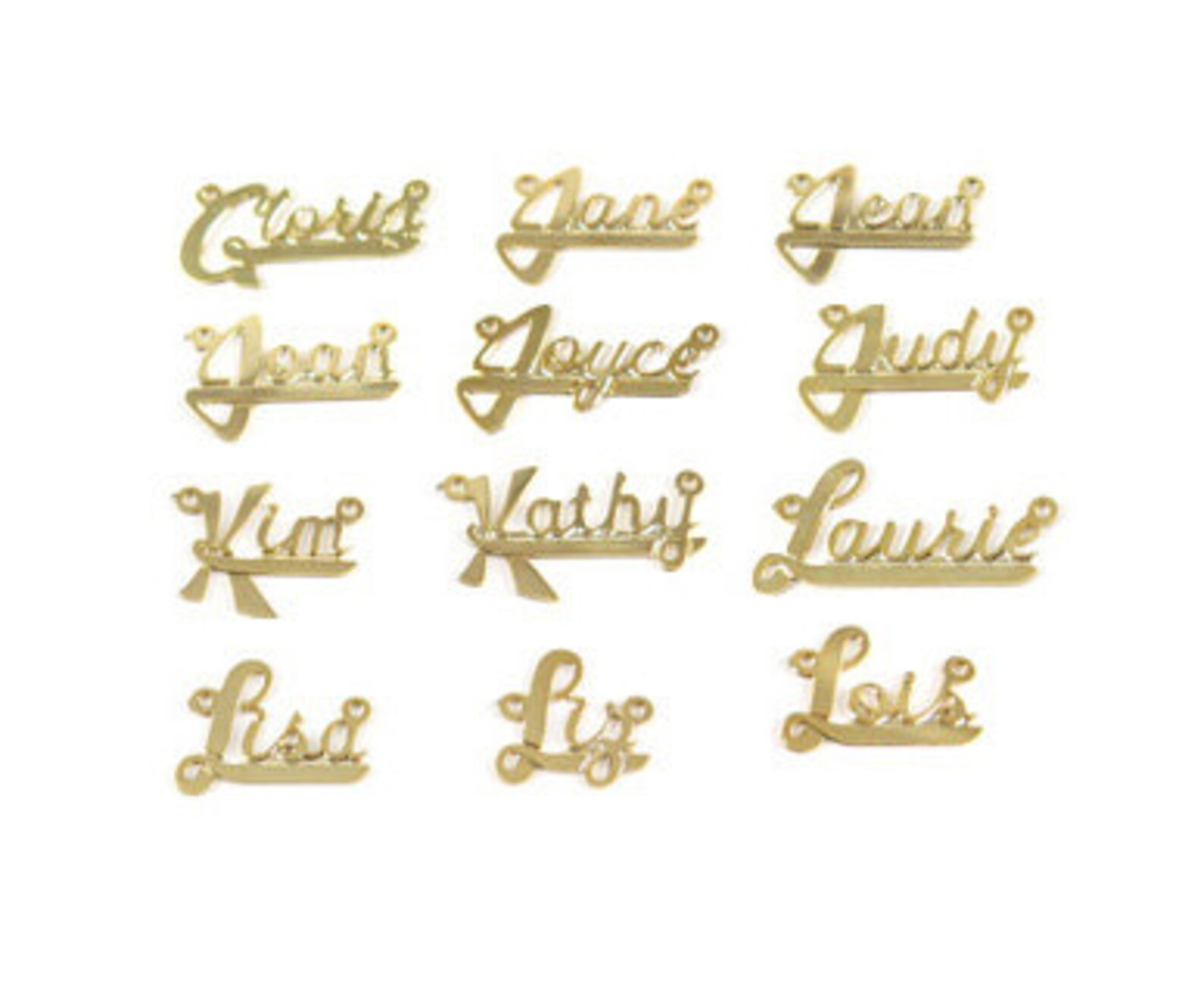 Vintage Gold Plated Name Plate Pendant You Choose 1x Etsy