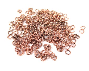 Shiny Copper Plated 4mm Round Jump Rings - 12 grams (approximately 260x) (20 gauge) K852-H