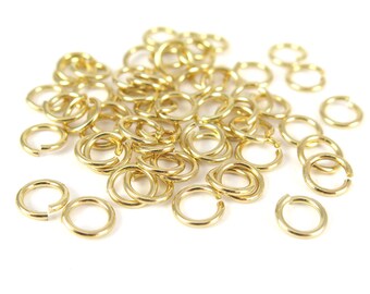 Gold Plated 8mm Round Jump Rings - 12 grams (approximately 55x) (17 gauge) K856-C