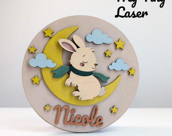 Bunny Name Sign – Digital File for Laser Cutting