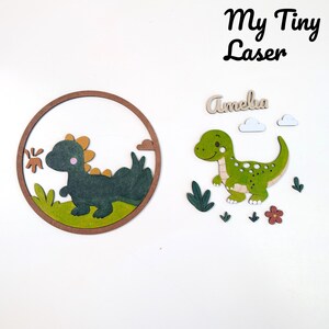 Dino Name Sign – Digital File for Laser Cutting image 3