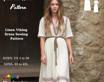 chinese dress ladies Frigg Viking Linen Dress main image 0