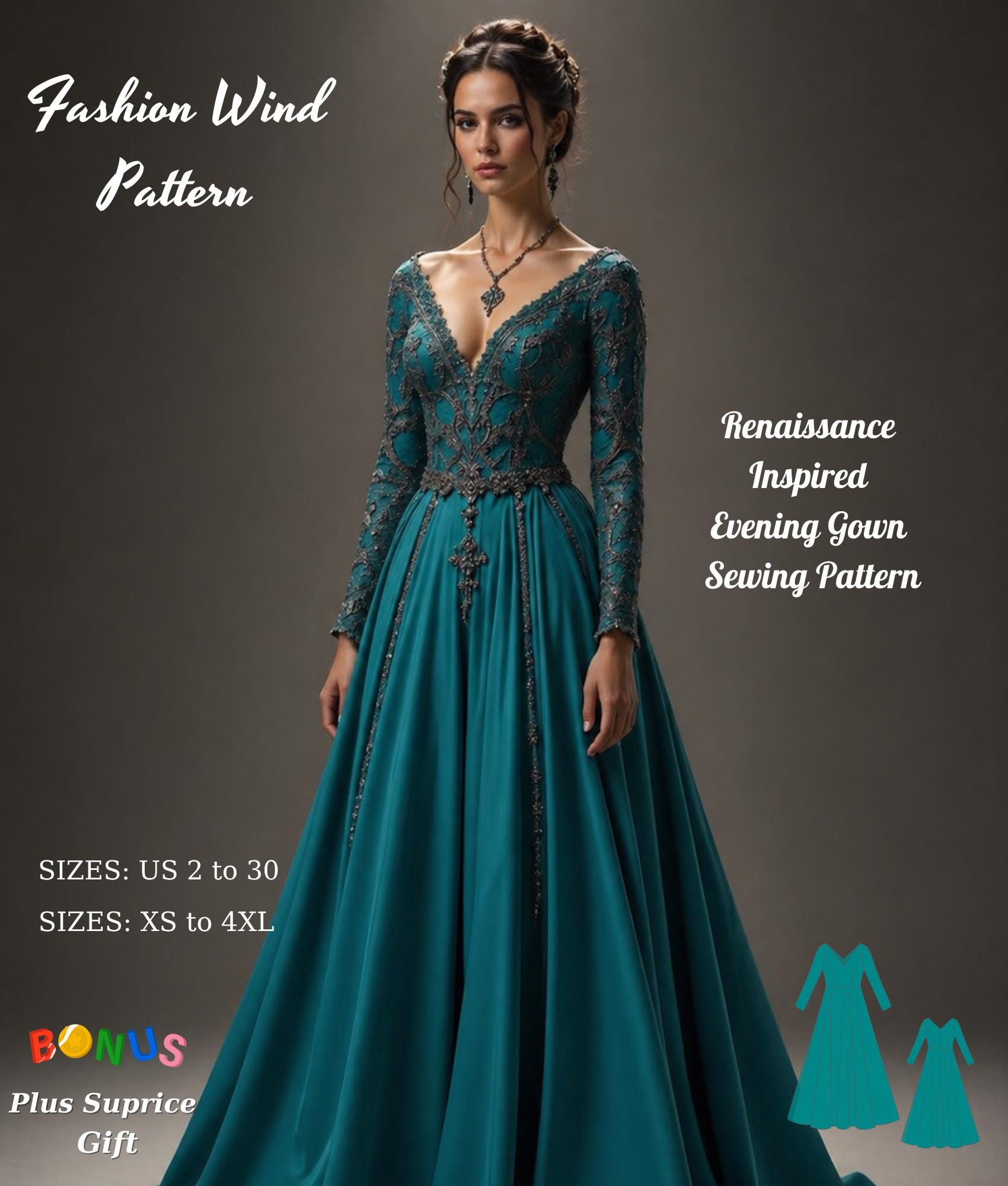 long sleeve emerald green homecoming dress Renaissance Dress in Envy | Jade Green Irish Victorian Gothic Corset Gown main image 1