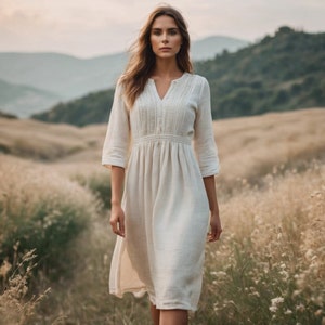 Cottagecore Linen Dress Sewing Pattern: XS-4XL (Digital Download)