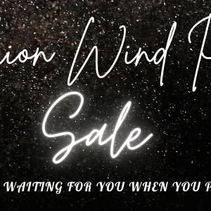 May include: A black and white image with a sparkly background. The text "Fashion Wind Pattern Sale" is written in white script. The text "50% DISCOUNT IS WAITING FOR YOU WHEN YOU PURCHASE 5 ITEMS" is written in white below the sale text.