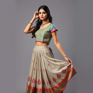 Anarkali Dress Sewing Pattern: Indian Skirt and Blouse (Digital Download) image 4