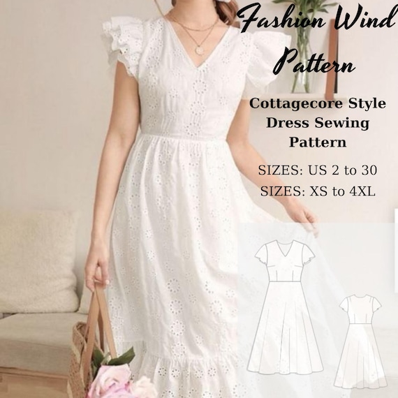 Cottagecore Dress Sewing Pattern: Prairie Sundress (XS-4XL) (digital Download)