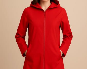 Hooded Raincoat Sewing Pattern: Easy Zip Front Jacket (PDF Download)