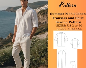 Men's Linen Trousers and Shirt Sewing Pattern: Summer Style (Digital Download)
